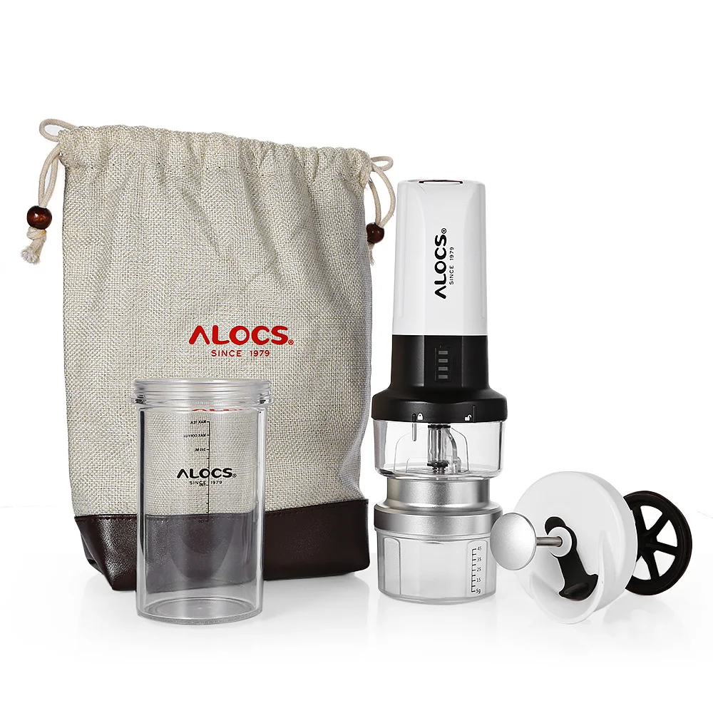 ALOCS KW-K25 portátil al aire libre cafetera eléctrica prensa francés caldera que acampa Grinder vajilla