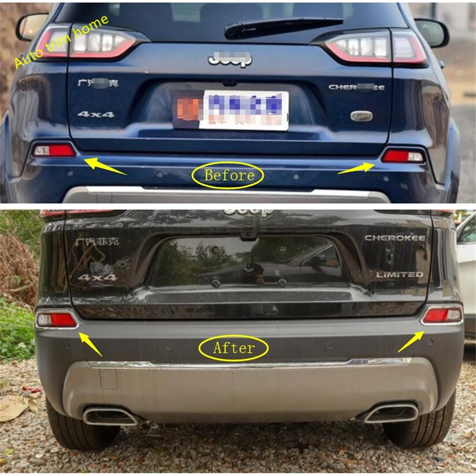 Lapetus задние противотуманные фары рамка Крышка отделка 2 шт. подходит для Jeep Cherokee ABS яркий красный стиль