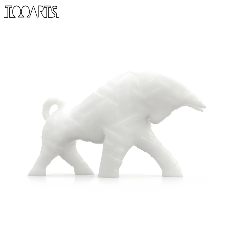 Goede Tooarts Stier Sculptuur 3D Gedrukt Stier Sculptuur Dier Desk Tafelblad Standbeeld Indoor Home Decor Ambachten Decoratieve Art Collection