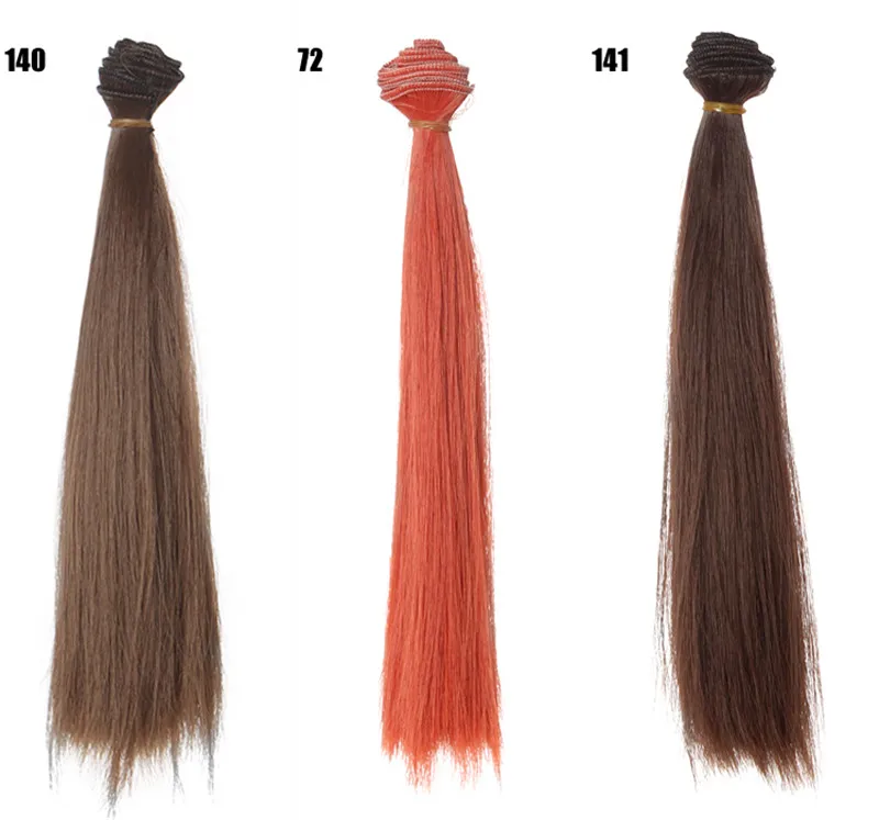 3 шт. 15*100 см аксессуары для кукол прямые синтетические волокна парик волосы для ручной работы ткань высокая температура провода Diy Texitle - Цвет: 02 3Pcs