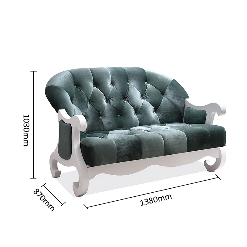 Modern Europe And America style High-quality rebound sponge 2 seats sofa living room good quality furniture soft flannel sofas