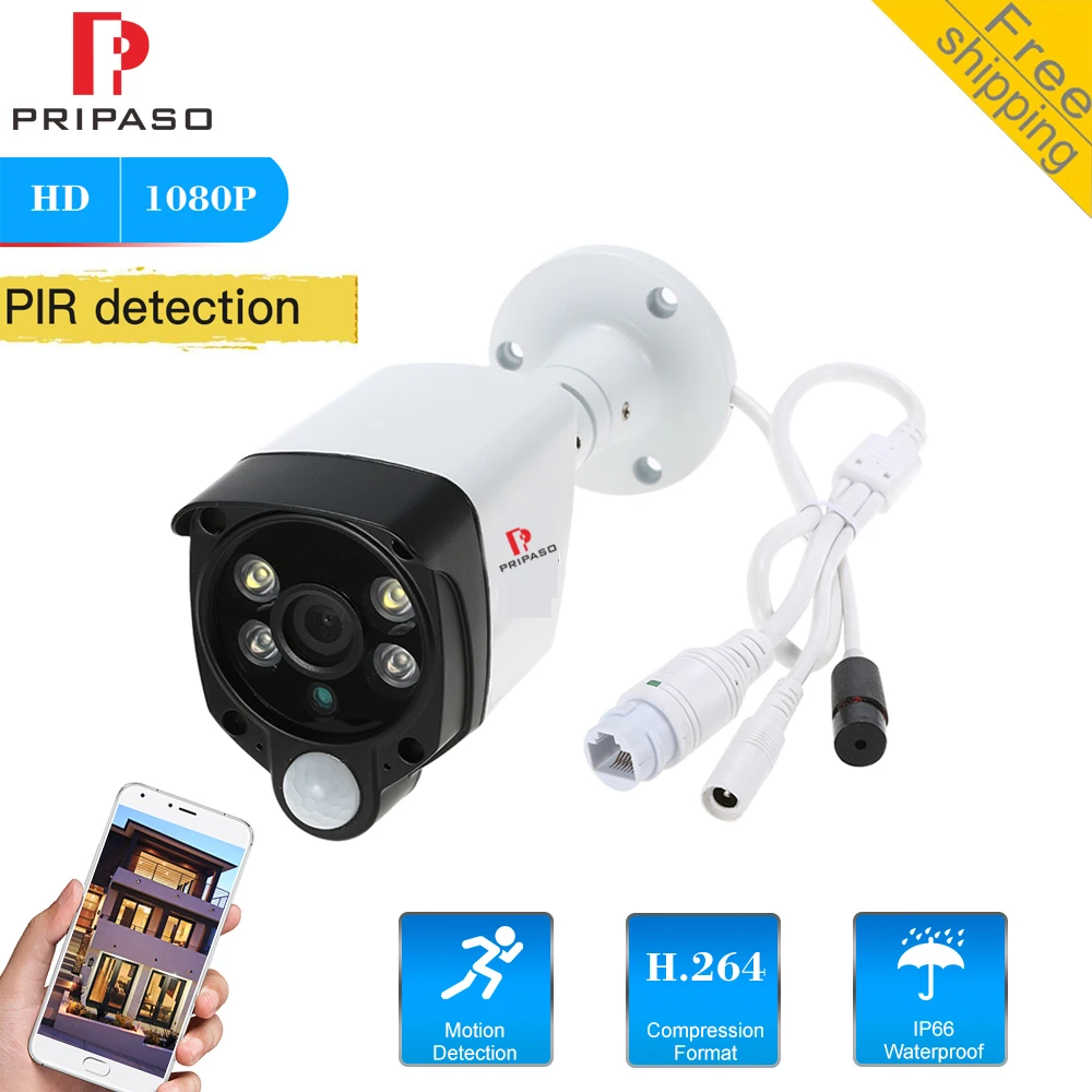 

Pripaso PIR IP Camera 2.0MP Wifi 1080P Waterproof CCTV Surveillance Camera Outdoor Wireless Camera Motion Detection