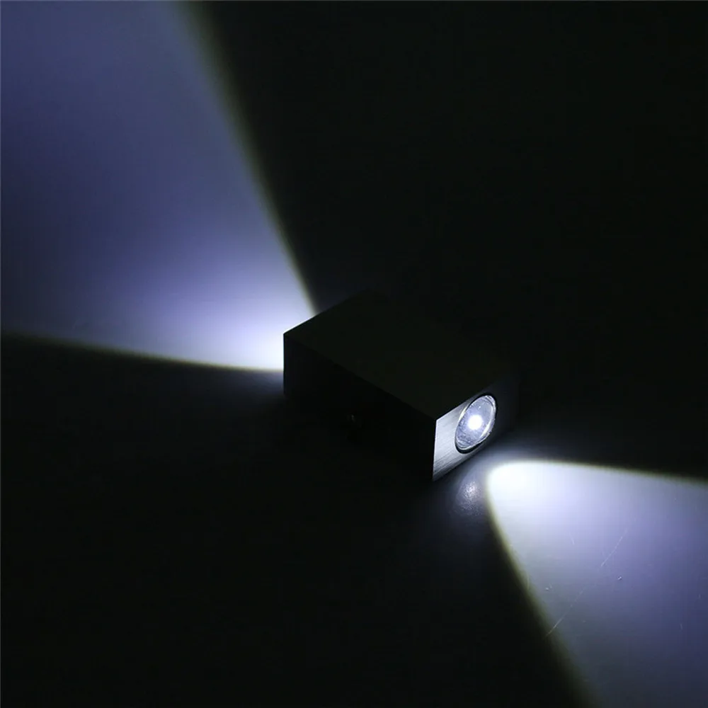 LED 2 Вт 6 прямоугольная настенная лампа с двойной головкой креативный алюминиевый
