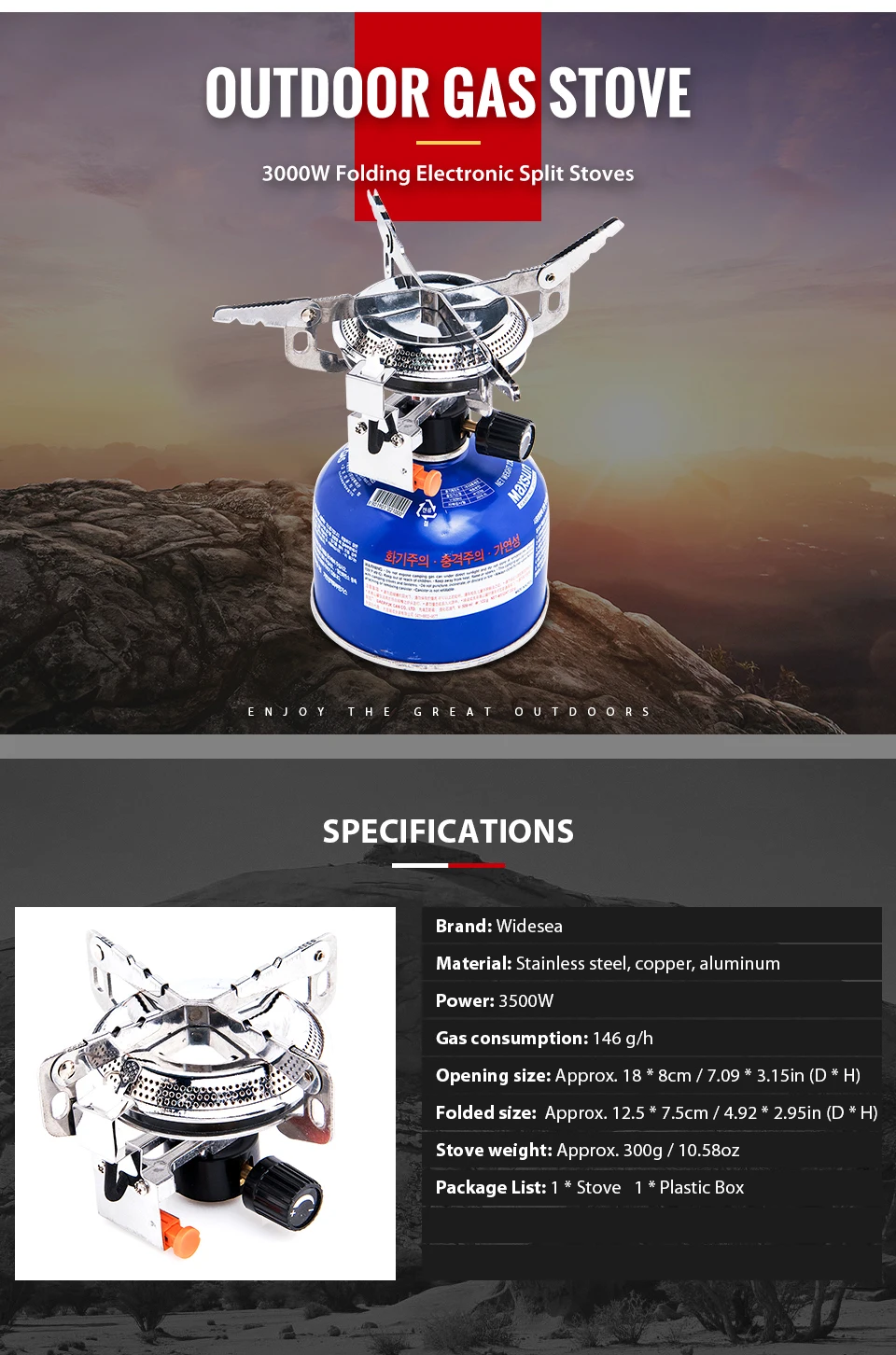 Queimador de Gás Fogão de Acampamento Fogão ao ar Widesea Mais Leve Fogo Starter Propano Butano Cilindro Livre Equipamento Turístico Caminhadas Pesca 2 Widesea queimador de gás mais leve fogão
