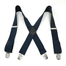 Брючный пояс для подтяжек для мужчин, брюки с 4 клипсами, 5 см., подтяжки с сильной широкой спинкой, повседневные мужские подтяжки, ремень, 7 цветов