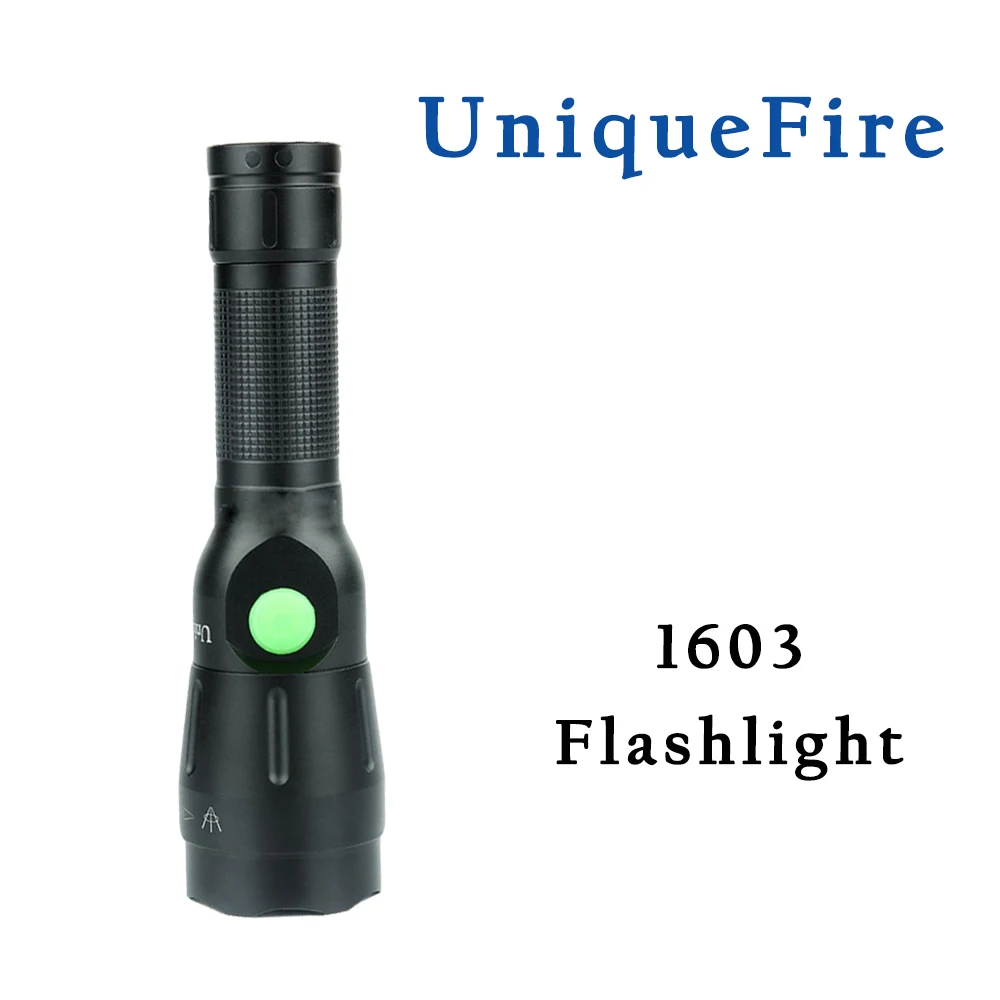 

UnqiueFire 1603 XM-L2 LED 1200 Lumen 4 Modes USB Rechargeable Flashlight 38 mm Lens USB Charging Cable