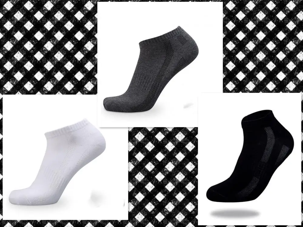 3pairs/Lot summer Men socks ankle cotton socks bussiness corap skarpetki meskie chaussette homme white sockken thin hosiery - Цвет: dark gray blackwhite