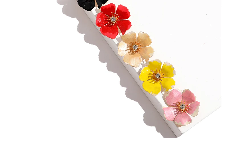 Flower Stud Earrings Female Oorbellen Yellow Statement Earrings For Women Wedding Indian Earings Fashion Jewelry Gift (5)