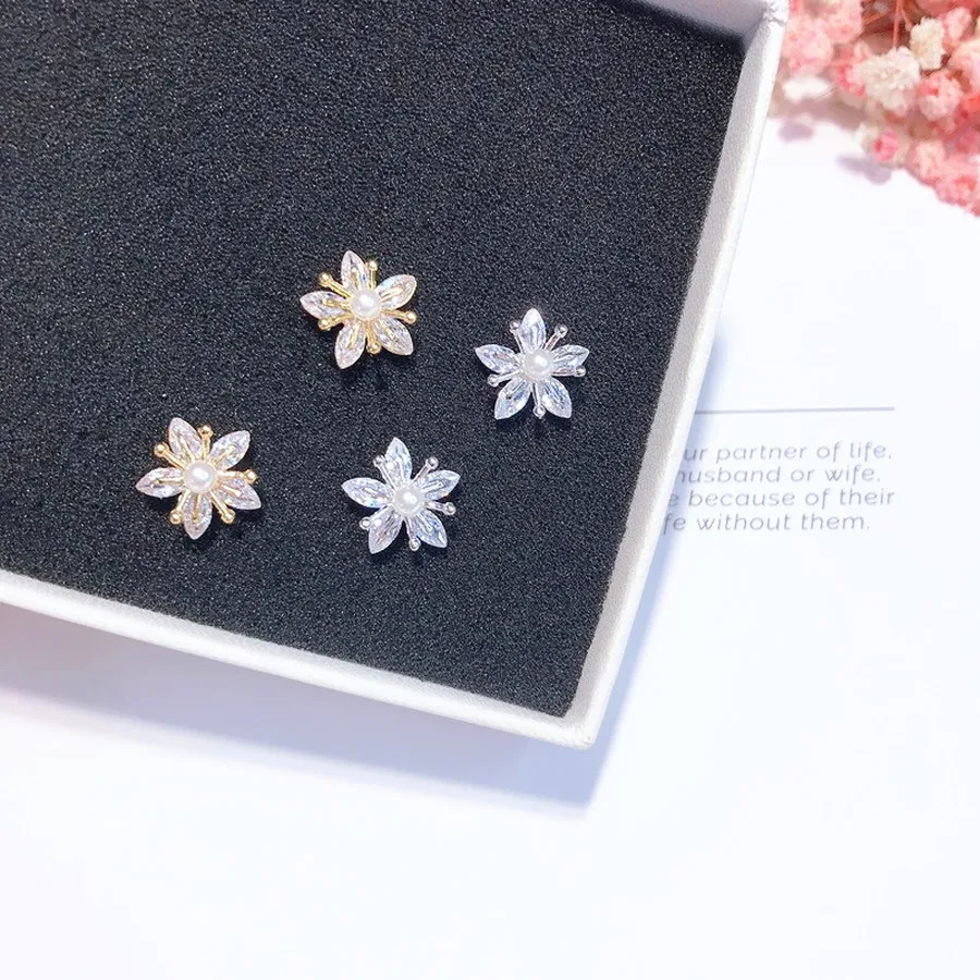 

Japan Korea 925 ice stud earrings temperament simple personality wild earrings Women Fashion Jewelry Accessories