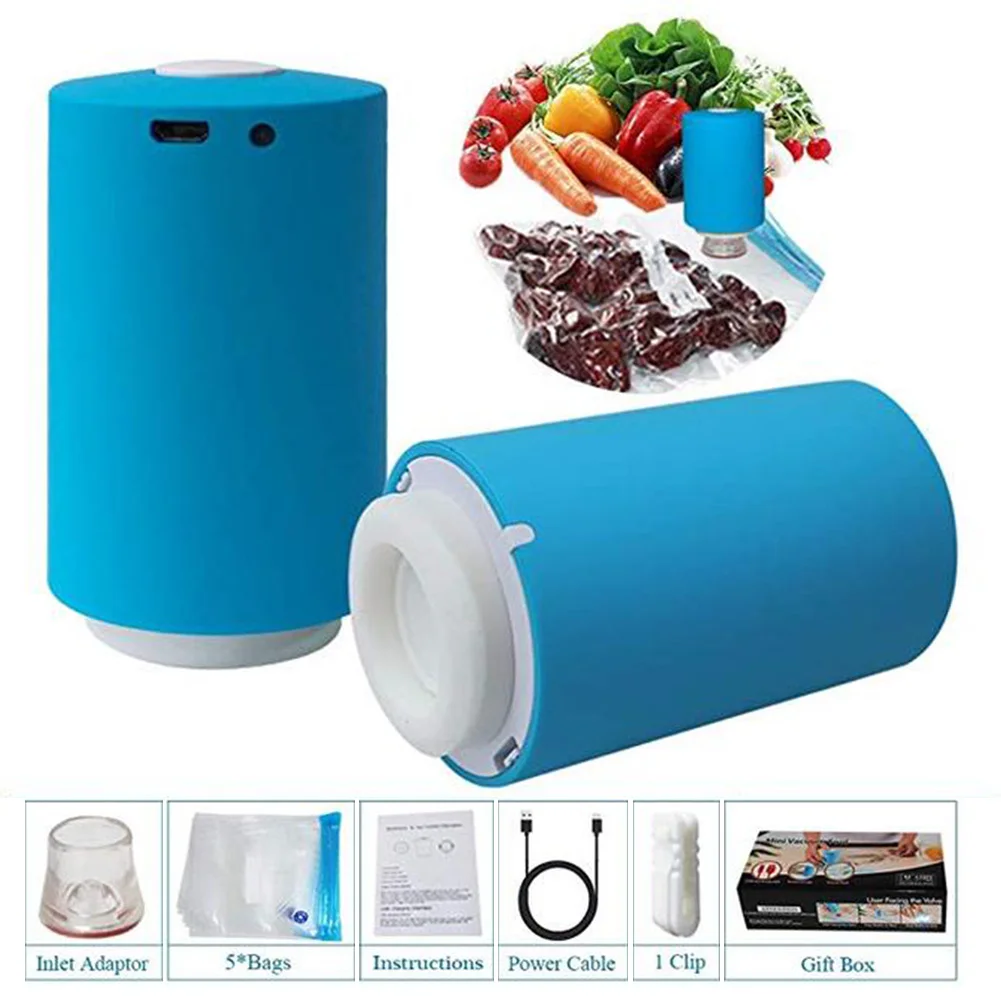 USB Household Food Vacuum Sealer Packaging Machine Portable Handheld Packer Send 5Pcs Recycle Bags Vacuum Sealer Food Saver