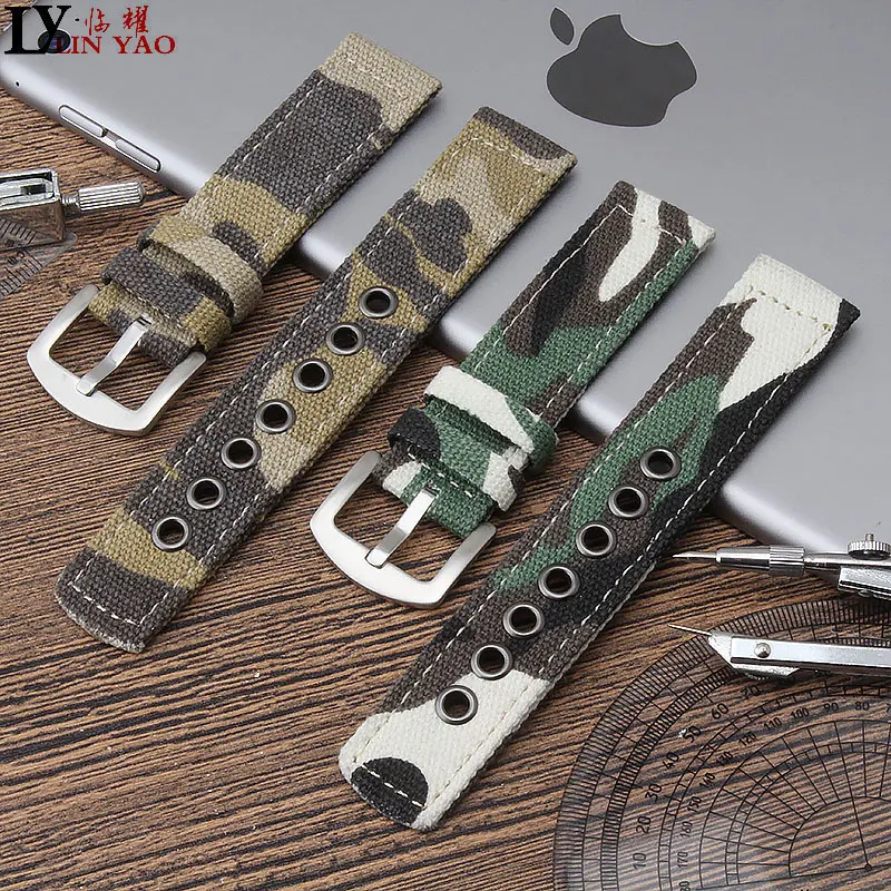 

18mm 20mm 22mm 24mm NATO Canvas Camouflage Watch Band nylon Strap Men Watches Belt for Citizen Seiko5 Free tools Exempt postage