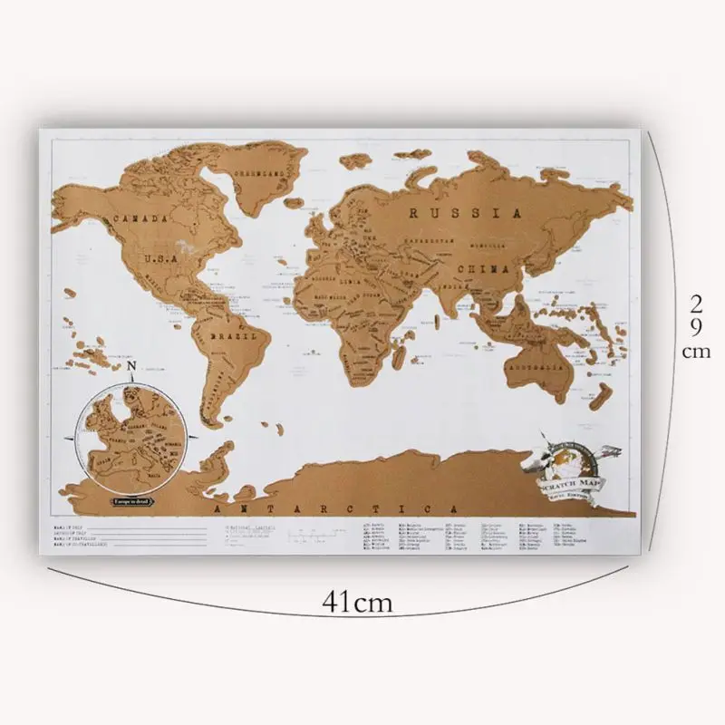 

Map World City Scratch Map Wall Stickers Home Decorations