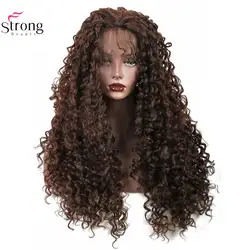 StrongBeauty 24 "синтетический синтетические волосы на кружеве парик для женщин длинные кудрявые вьющиеся коричневый Искусственные парики