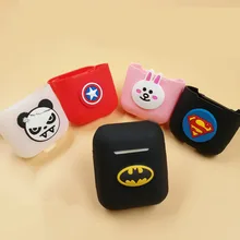 Cartoon Soft Silicone Headphone Case Portable Earphone Cover Soft Super Hero Headset Box for Apple Airpod TSLM1