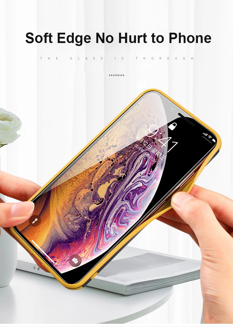 Модный чехол для iPhone 7 8 Plus X XS Max, мягкий силиконовый бампер, закаленное стекло, задняя крышка для iPhone 6 6s Plus XR, чехол