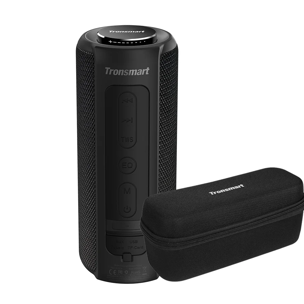 Tronsmart T6 Plus Bluetooth динамик 40 Вт TWS портативный динамик IPX6 Водонепроницаемый глубокий бас с функцией Siri power Bank SoundPulse - Цвет: Black T6 Plus N Case