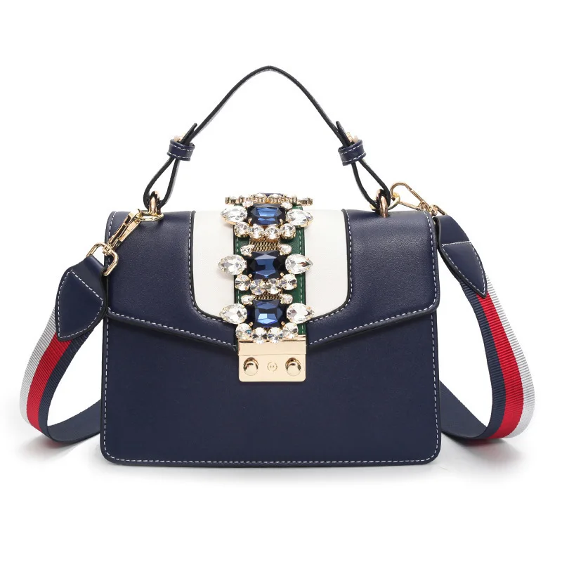 

Width Straps Crossbody Diamond Lock Square Package Women Designer Handbags High Quality Chain Ladies Women Messenger Bag