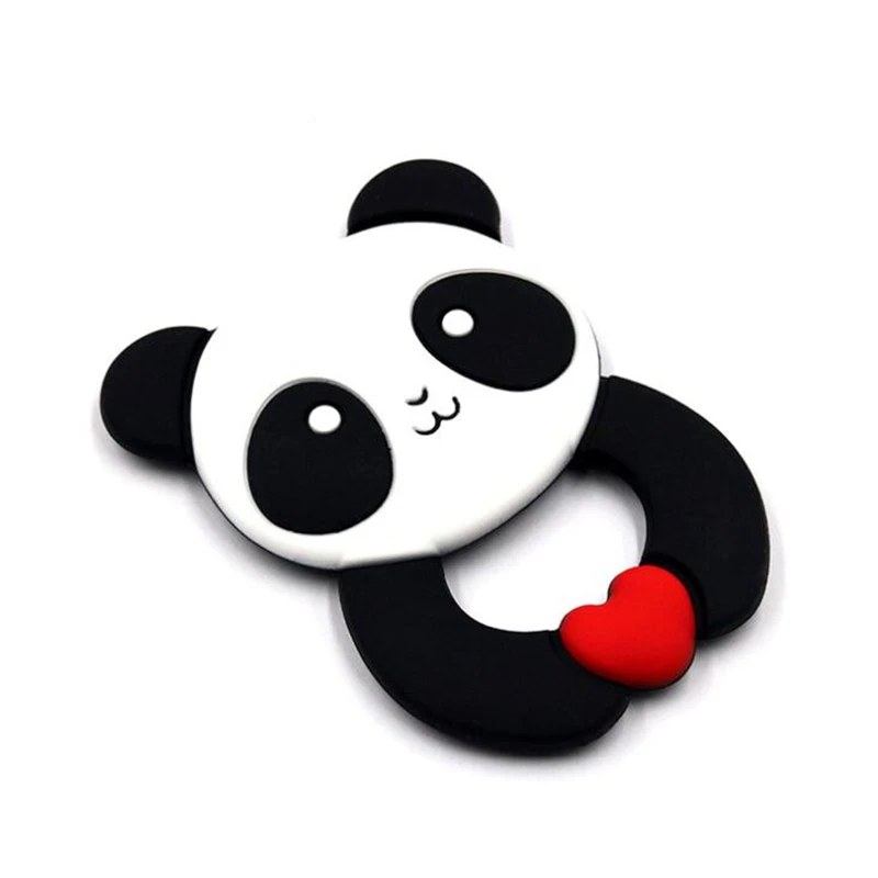 

10pcs Baby Teething Silicone Panda Teether Toys Teething Necklace Pendant Nurse Gift Baby Accessories Food Grade Silicone