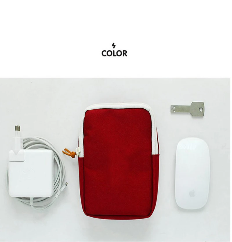 prativerdi Mini Zippered Lock Sqaure Storage Bag Headset box for Earphone Case SD Cards USB Power Bank Charger Travel Organizer11