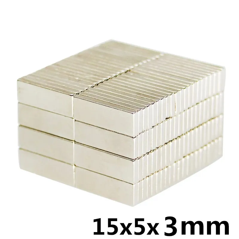 

10pcs 15x5x3mm Strong N35 Neodymium Magnets Block Rare Earth DIY Powerful Permanet Magnet