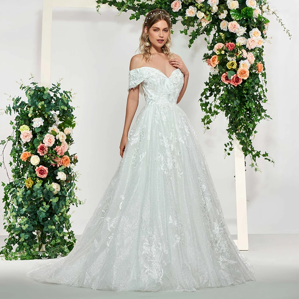 Элегантное бальное платье Dressv цвета слоновой кости с открытыми плечами и