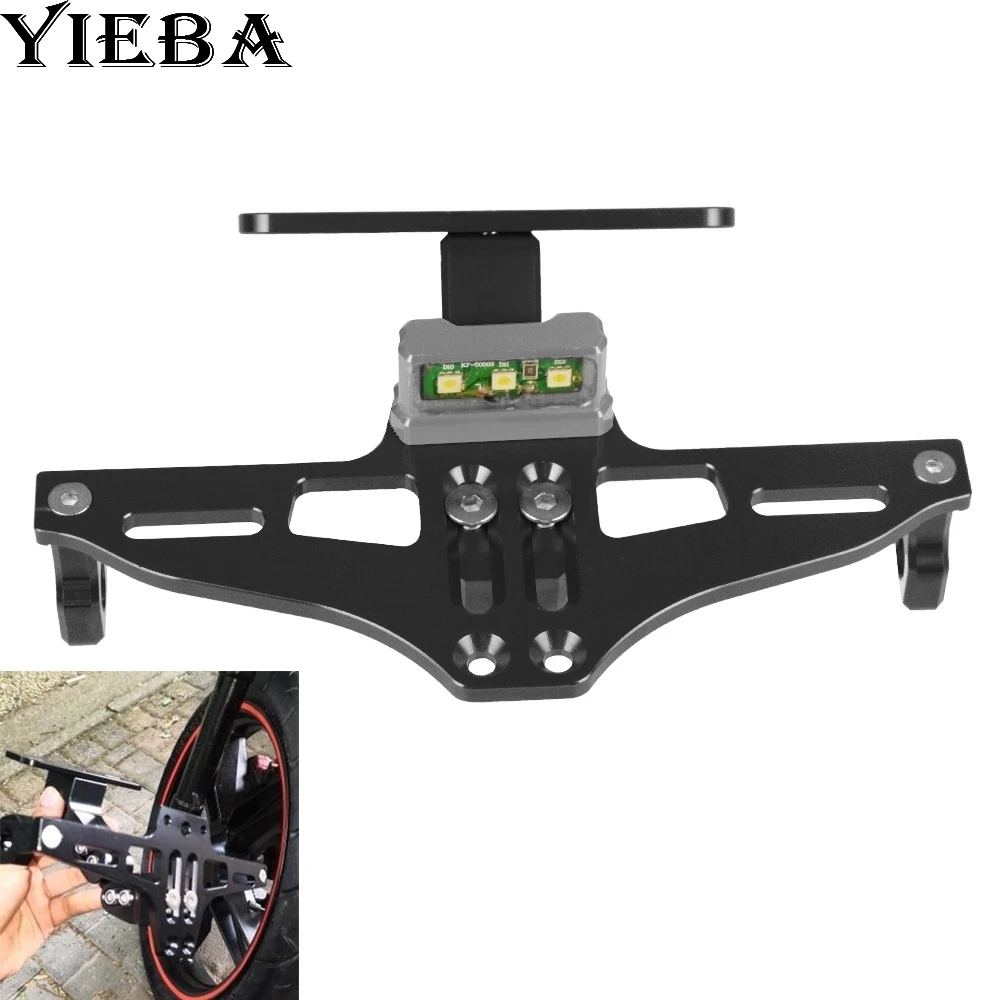 

Motorcycle Adjustable Angle Rear License Plate Mount Holder For SUZUKI BURGMAN 400 BURGMAN 125 Motoo Universal CNC Aluminum