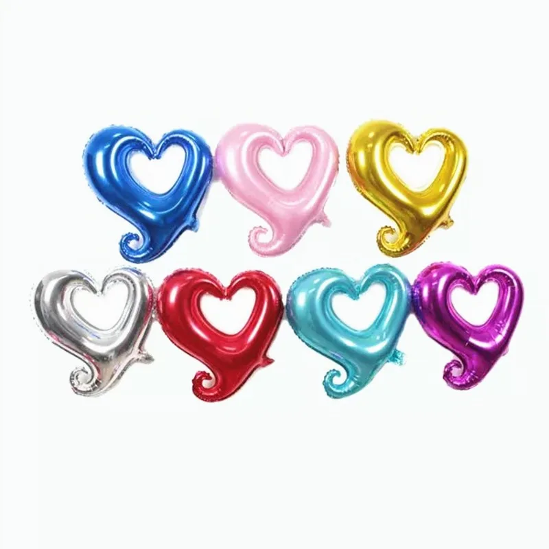 

1 pcs big hook heart aluminum foil balloon inflatable balloon wedding decoration mariage casamento birthday party supplies