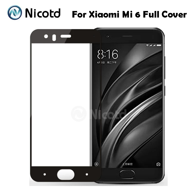 10Pcs Color Full Cover Tempered Glass For Xiaomi Mi 6 Mi6 Mobile Phone 5 15 Anti