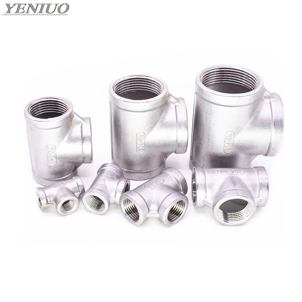 

SS 304 Stainless Steel adapter 1/8" 1/4" 3/8" 1/2" 3/4" 1" 1-1/4" 1-1/2" Female Thread BSP Water Pipe Fitting 3 way Tee Equal