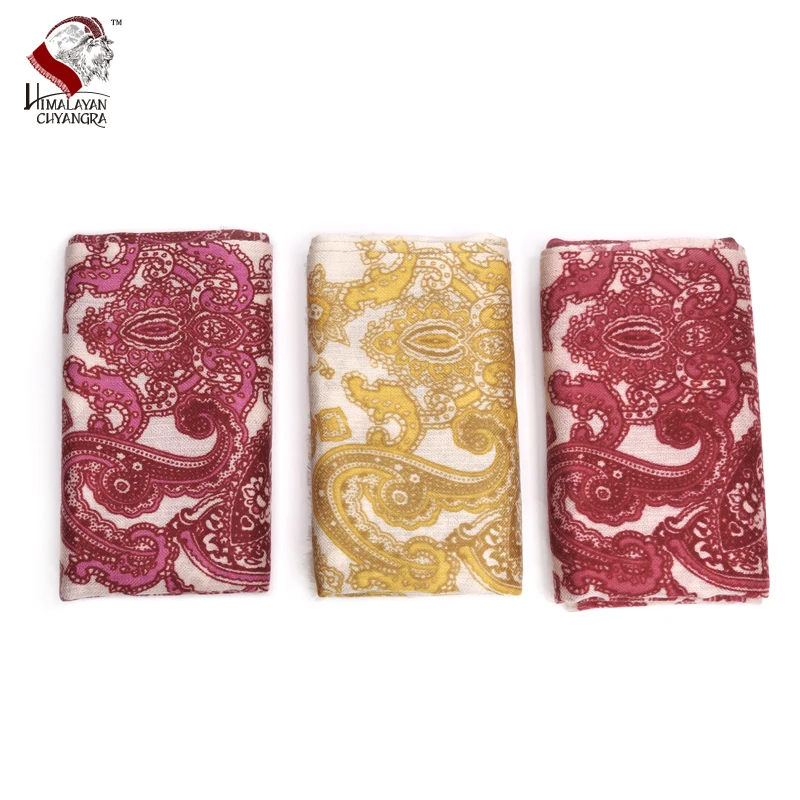Непальские чистый cashmer шарф Обёрточная бумага шаль модные Фетр печатных тонкий и думаю красная роза+ красный+ белый с принтом