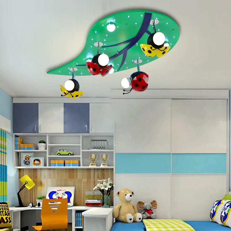 

Creative children room LED Ceiling Lights boy and girl baby room lights lamp bedroom ceiling ladybug leaves lamps ZA621 ZL210