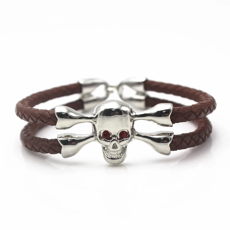 

Leather Stingray Skeleton Bracelet Baseball Stinghd Skull Bangle Luxury Man jewelry Skull for Women Jewelry Gift