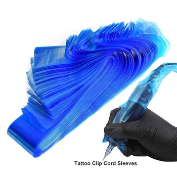 

100Pcs/pack Tattoo Clip Cord Sleeves Machine Bags Supply Disposable Covers Bags for Tattoo Machine Professional Accessory Blue