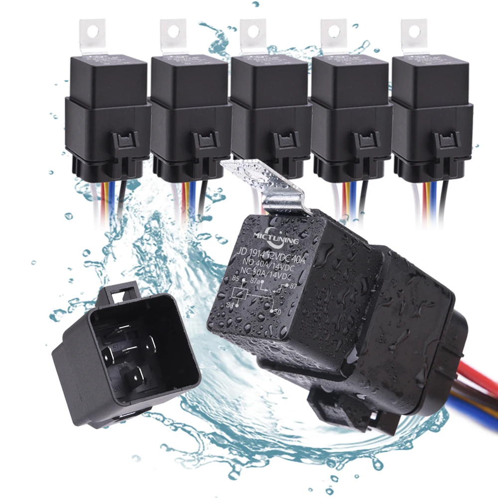 2 LOT SPDT 12VDC Auto Hi Current Plug in Relays 2 Sockets Wire Connectors FORD