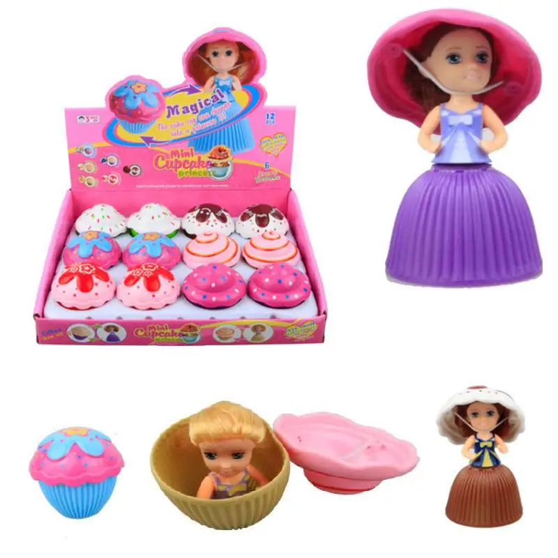6pcs/ lot mini surprise cupcake doll princess toy for girls magic