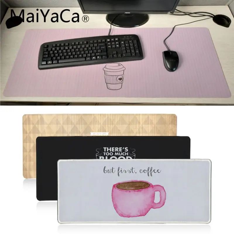 

Maiyaca OK,but first coffee Decorate Your Desk Non-Skid Rubber Pad Gaming Mouse Pad Gamer Game Mouse pad Anime Mousepad mat