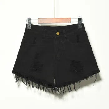 

Hot Summer Ripped Pocket Women Shorts Female Casual Vintage Hole Denim Shorts