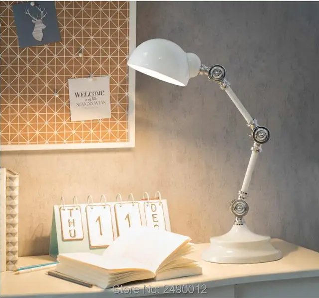 Nordic Style Led Metal Robot Table Lamp Swing Arm Desk Reading Nordic Style Led Metal Robot Table Lamp Swing Arm Desk Reading Bedside High