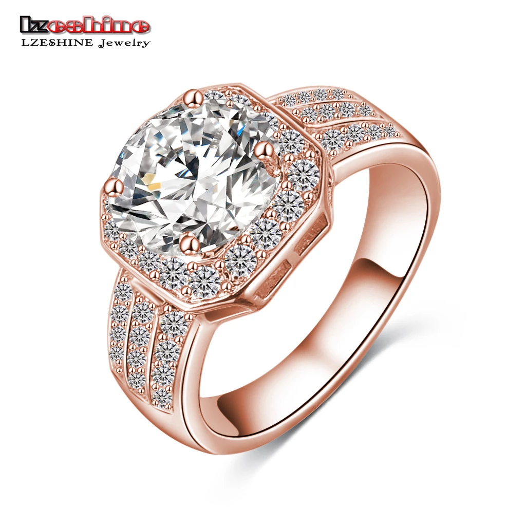 

LZESHINE New Arrival Square Ring Gold /Silver Color Micro Inlay AAA Cubic Zircon Female Ring anillos de compromiso CRI0015