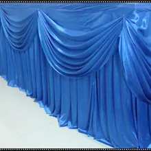 3 шт 19ft широкий x 29 ''высокий вязаный шелк льда свадебный стол шелк с Swag стол плинтус с металлическими зажимами столовое белье
