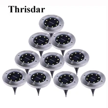 Thrisdar 10 шт. на солнечных батареях наземный светильник 8 светодиодный открытый сад пейзаж тропинка Солнечный погребенный напольный светильник подземные лампы