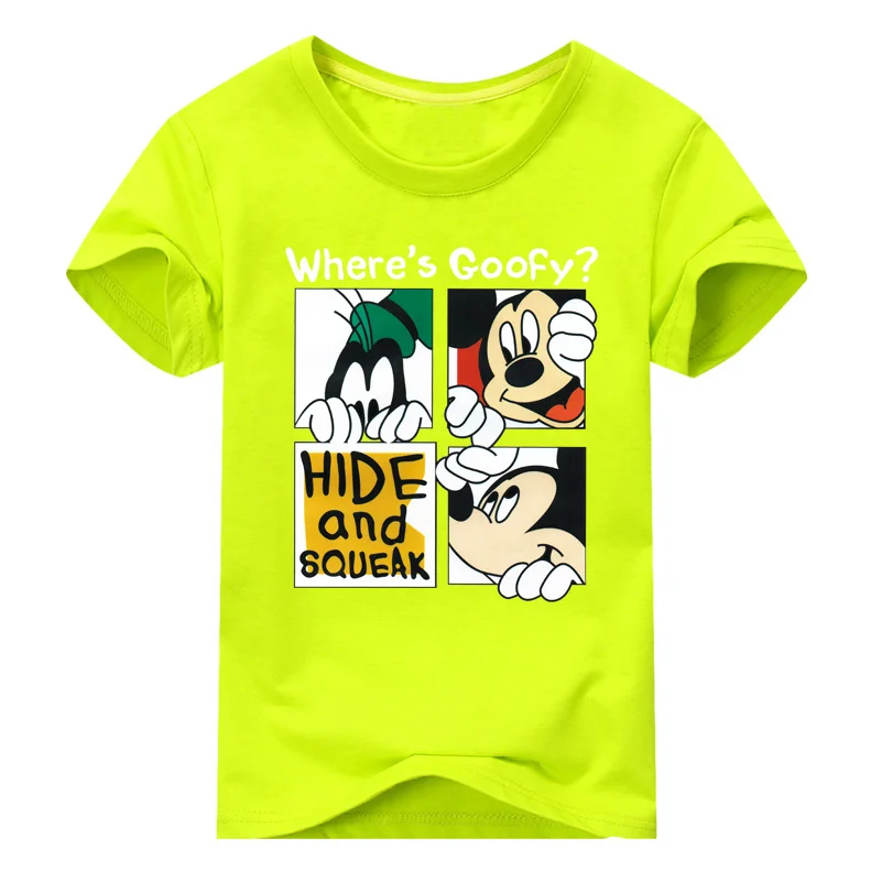 Г. летние шорты рукавом 3D Микки печати футболки для мальчика Хлопковые футболки детские футболки с круглым вырезом костюм DX012 - Цвет: Type1 Light Green