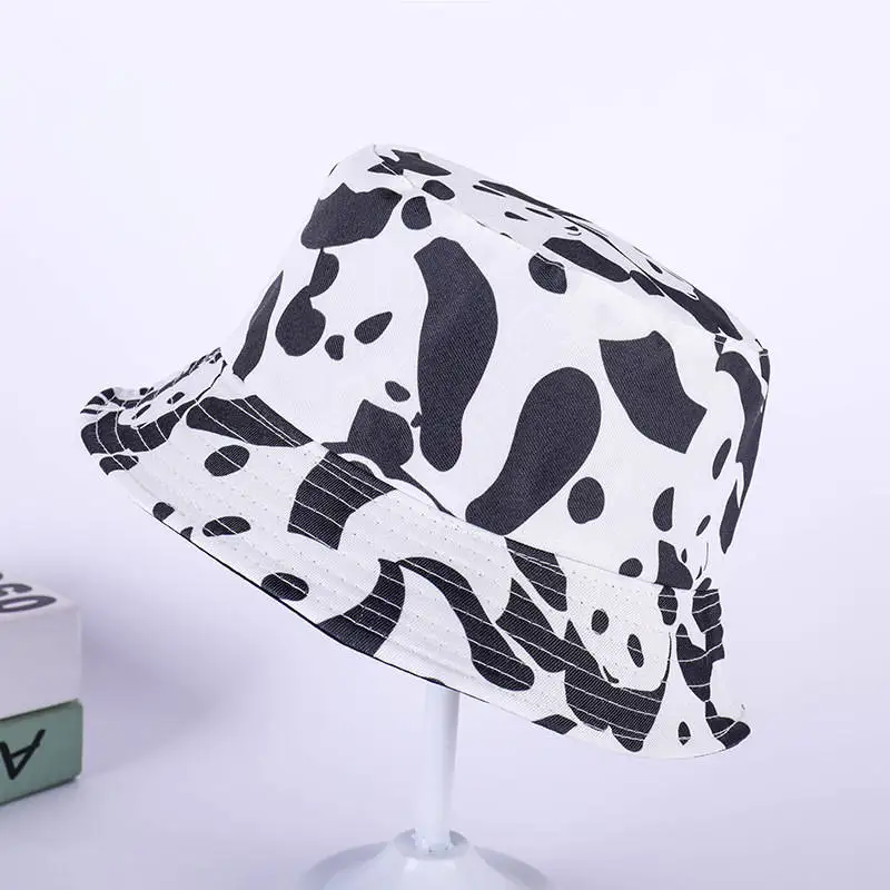 

2019 Cow print Bucket Hat Fisherman Hat outdoor travel hat Sun Cap Hats for Men and Women 245