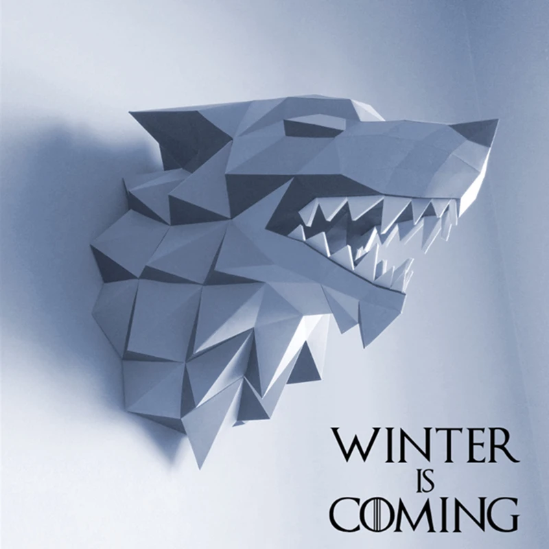 

3D Paper Model Game Of Thrones Star Wolf Papercraft Home Decor Wall Decoration Puzzles Educational DIY Kids Toys Birthday Gift