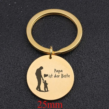 

Stick Figure Father And Son Letter Papa Ist Der Beste Keychain Round Family Key Rings For Father 's Day Jewelry Gift