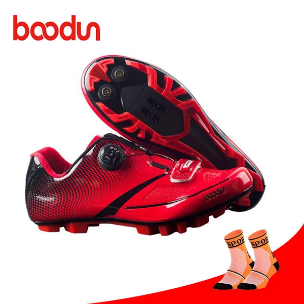 Мужская велосипедная обувь BOODUN, обувь для шоссейного велосипеда, обувь для горного велосипеда, светоотражающие велосипедные кроссовки, обувь для верховой езды - Цвет: Socks for Red