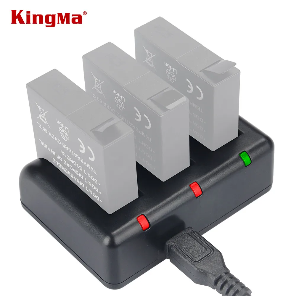 Зарядное устройство KingMa AZ16 1 для Xiaomi YI 3 канала USB экшн камеры Yi 4K|charger for|charger