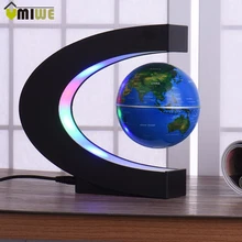 EU Plug C Shape LED World Map Floating Globe Tellurion Magnetic Levitation Light World Map Home Decoration Kids Birthday Gift