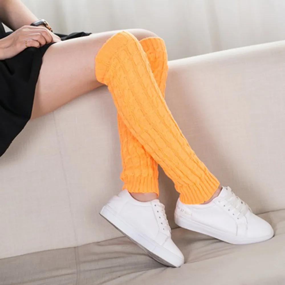 Feitong высокое качество женские зимние теплые гетры Вязаные крючком длинные носки выше колена носки горячая Распродажа модный подарок