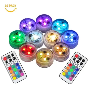 

100pcs 1.5" Submersible Wedding Centerpieces Lights Party Pool Halloween Christmas Batteries Powered Lights with Remote